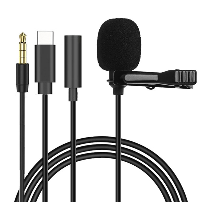 Usb C Cable - 1,5 м мини-портативный петличный микрофон, конденсаторный