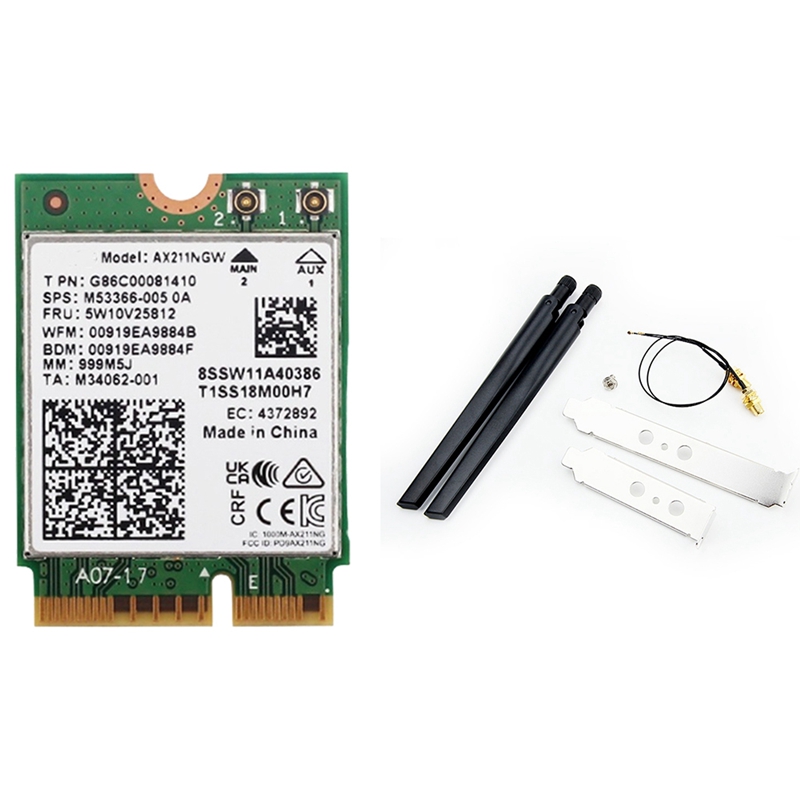 AX211NGW+Wi-Fi 6E M.2 Key E CN – обзор и цена Antenna 2.4Ghz